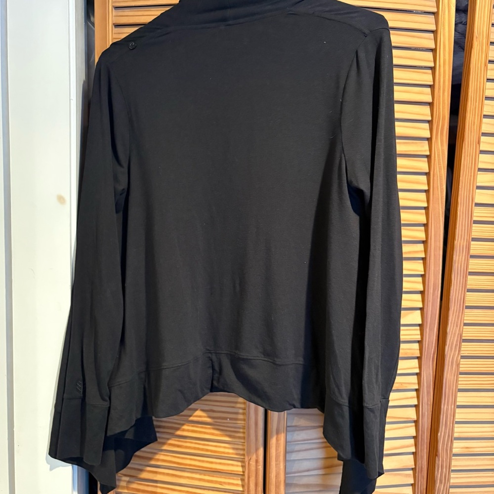 Coolibar Women's Black Lightweight Open-Front Cardigan Sweater UPF Medium Shirt - Picture 8 of 8